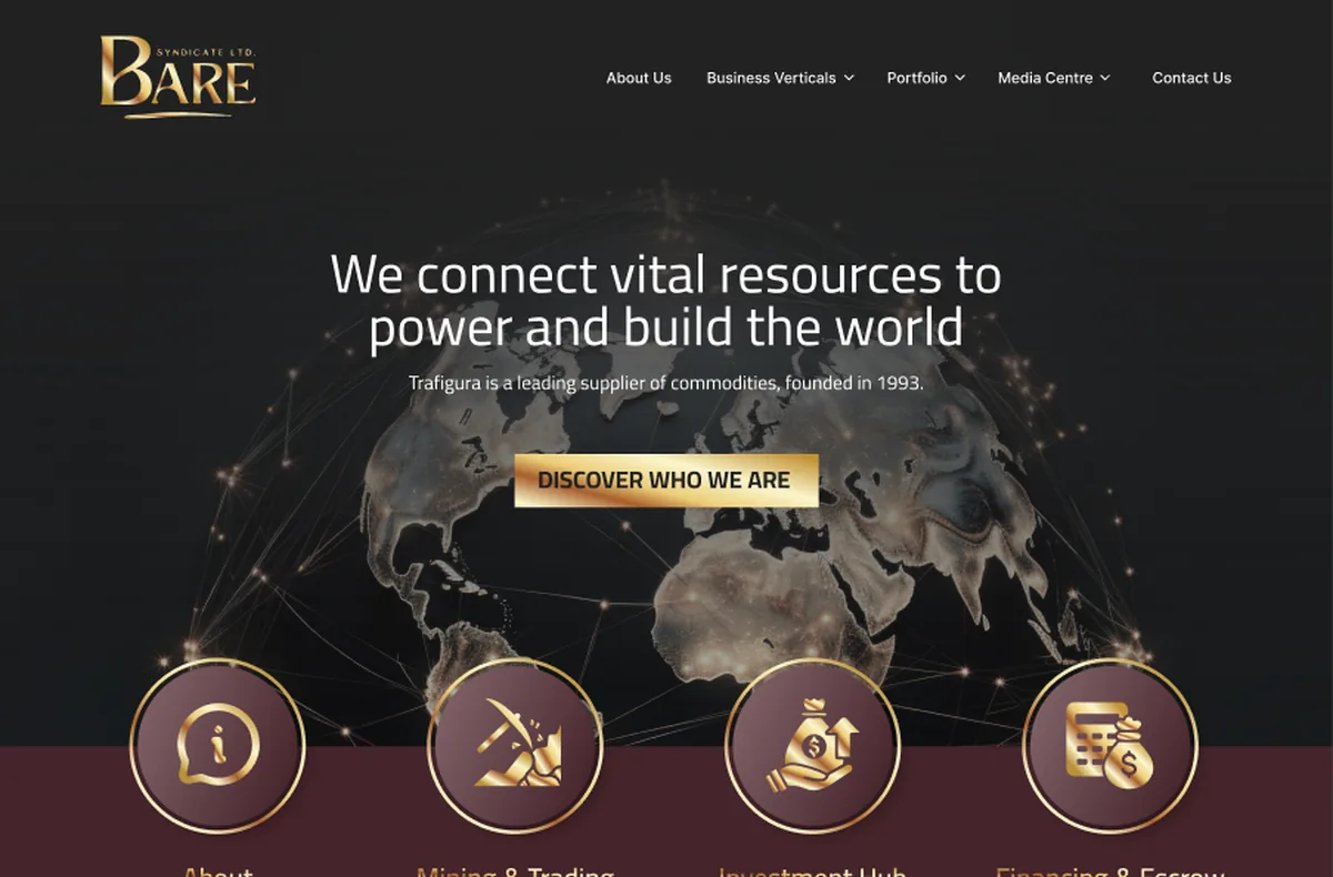 Bare Syndicate homepage: vital resources hero